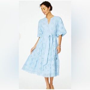 ROLLER RABBIT DRESS MIDI EYELET VALONIA DRESS WOMENS SIZE LARGE